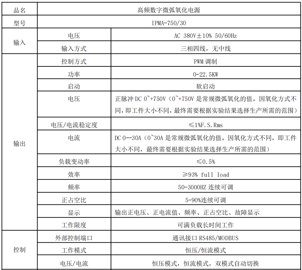 30A0~750V微弧氧化電源 穩壓電源