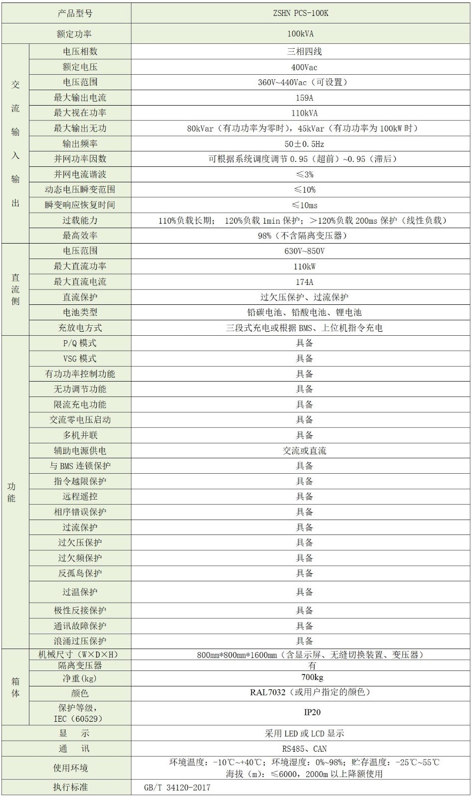 無縫并離網雙向儲能逆變器 PCS100K~630K