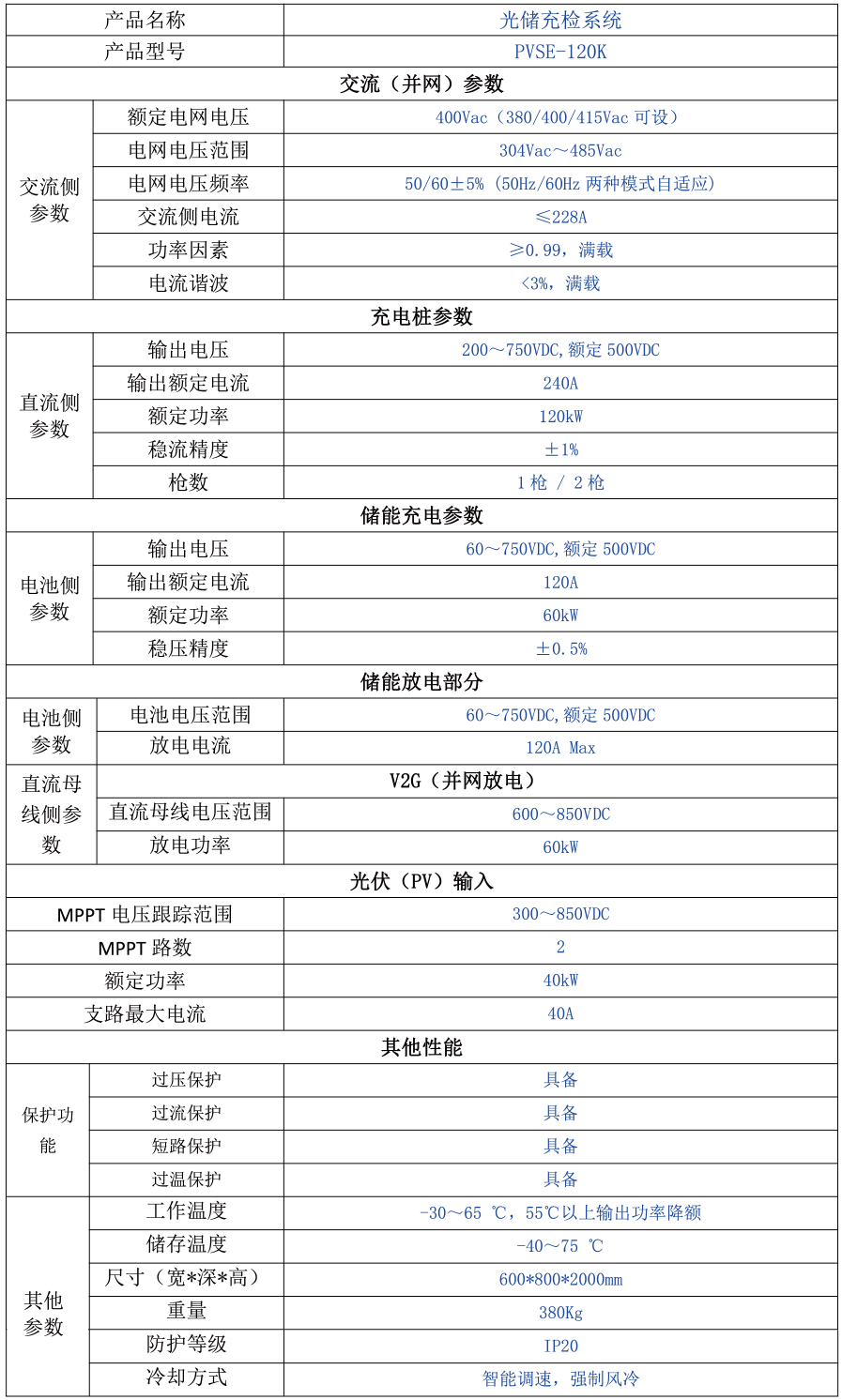 KHC-PVSE-120k 光儲充檢系統
